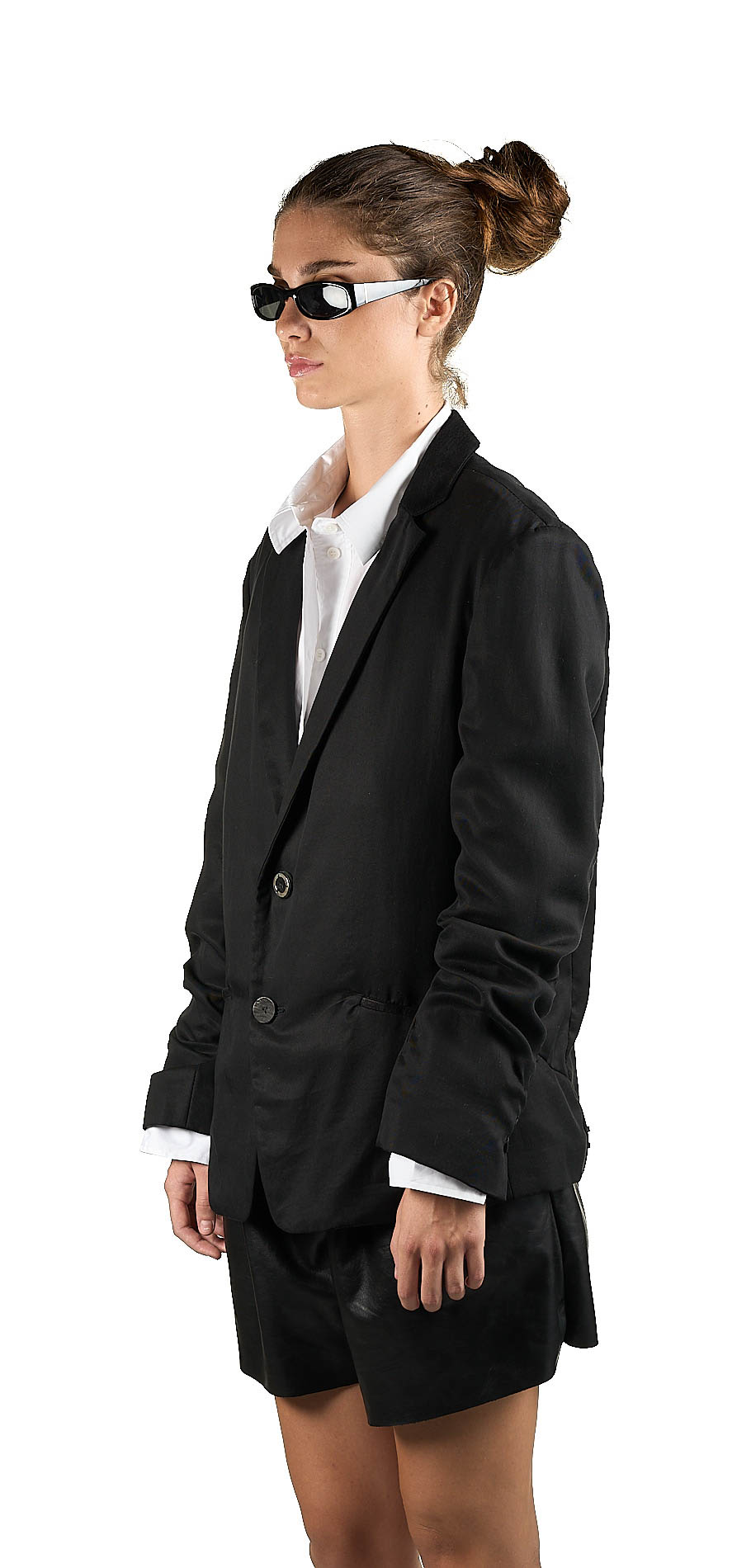 DANIELE BASTA LEATHER AND SILVER JACKET 